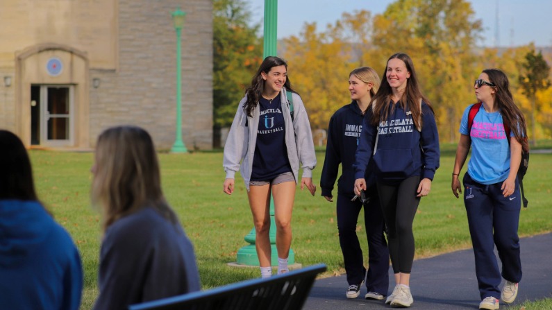Students walking
