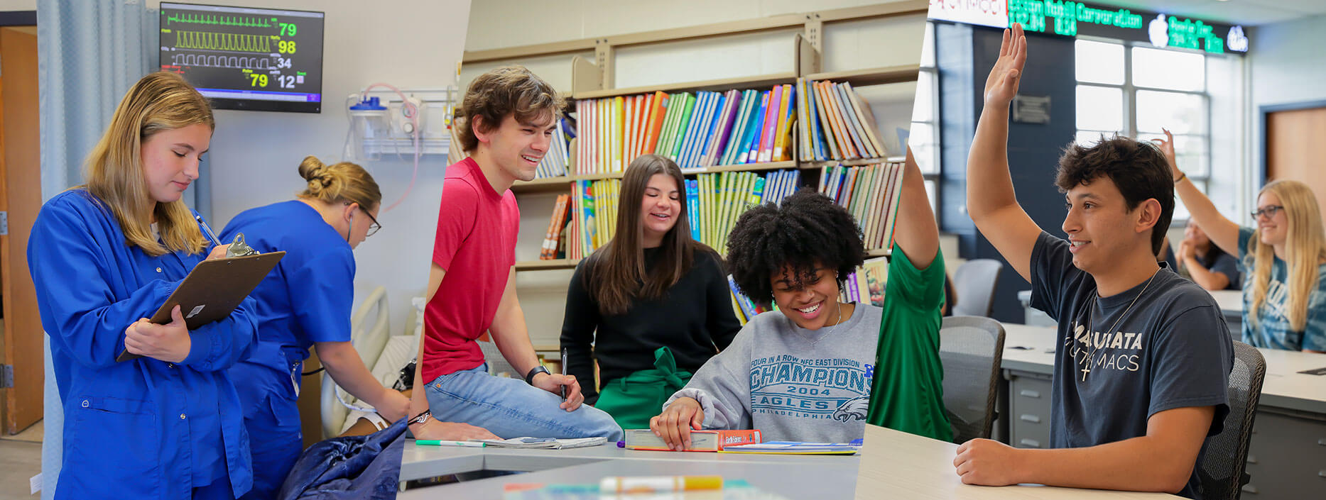 Students in various classroom settings